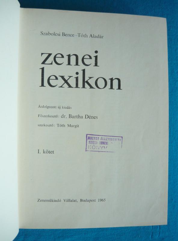 Zenei lexikon 3 Zenei lexikon 1-3.